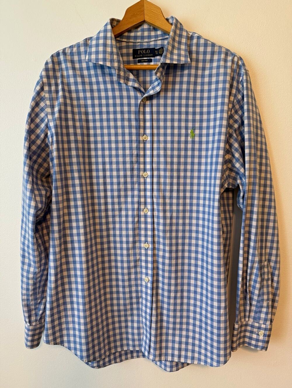 Polo Ralph Lauren Men's XL Regular Non-Iron Cotton Long Sleeve Check Button-Up